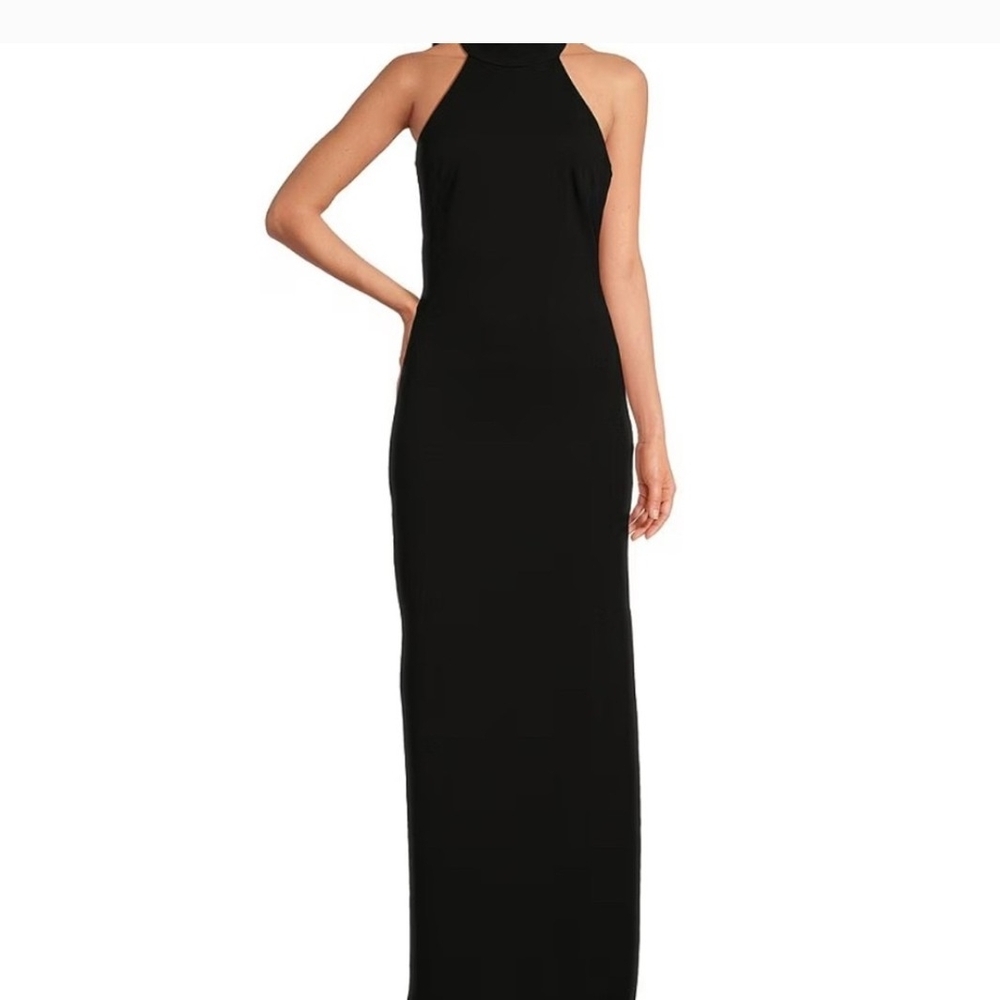 Badgley Mischka Black Backless Gown
